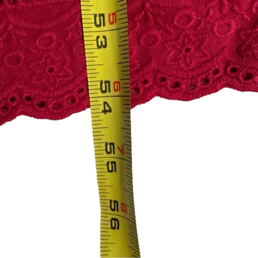 Isaac Mizrahi Red Maxi Dress  XS Eyelet Fully Lined Elastic at Waist NEW 54" - Picture 12 of 15